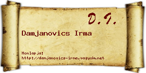 Damjanovics Irma névjegykártya